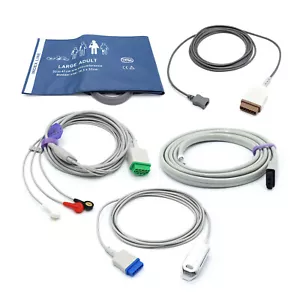 Paquete de accesorios Datex Ohmeda - manguito, manguera, SpO2, ECG, temperatura - EE. UU. - Imagen 1 de 11