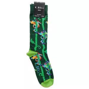 K. Bell Socken Crew Herren Damen Coqui Baum Frosch Lilie Pad Chamäleon Strauch Neu mit Etikett NEU - Bild 1 von 9