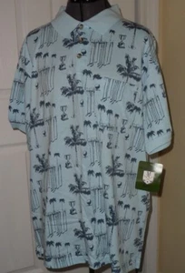 *MICHAEL AUSTIN GOLF POLO SHIRT TAGLIA XL-XXL BLU ALBERI CLUB GOLF STAMPA NUOVA CON ETICHETTE - Foto 1 di 4