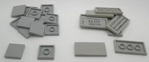 Lot of 21 Grey / Light Grey LEGO 2x2 2x4 Smooth Tile Plates (13 3068, 8 87079) - Picture 1 of 1