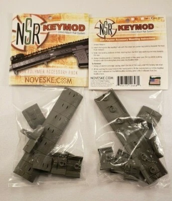(2) Noveske NSR Polymer Accessory Pack Keymod Panel Set FOL GREEN NEW