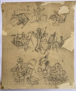 Dessin Ancien Original Francisque Poulbot (1879-1946) Illustrations Peintre - Foto 1 di 20