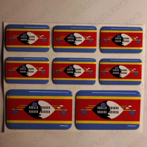 Sticker Swaziland Resin Domed Stickers Swaziland Flag 3D Vinyl Adhesive Decal - Imagen 1 de 1