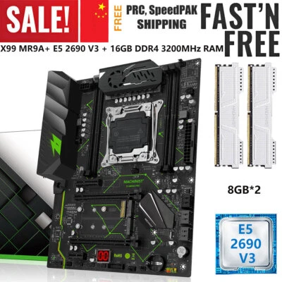 LGA 2011-v3 X99 MR9A Motherboard + Xeon E5 2690 V3 CPU 16GB DDR4 3200MHz RAM M.2 - Image 1 of 4