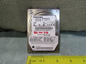 Toshiba 80.00GB SATA 2.5" Hard Drive APPLE p/n 655-1339A - Picture 1 of 1