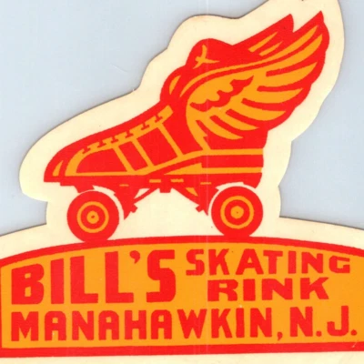 1950s Bill's Roller Skating Rink Sticker Bay Avenue Manahawkin New Jersey - Image 1 of 3