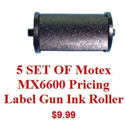 GOLDSTAR 5 SET OF Motex MX6600 Pricing Label Gun Ink Roller all brand new and fresh 18mm