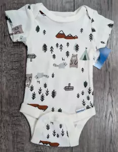 Baby Boy Clothes New Gerber Preemie Forest Camping Bear Bodysuit - Picture 1 of 2
