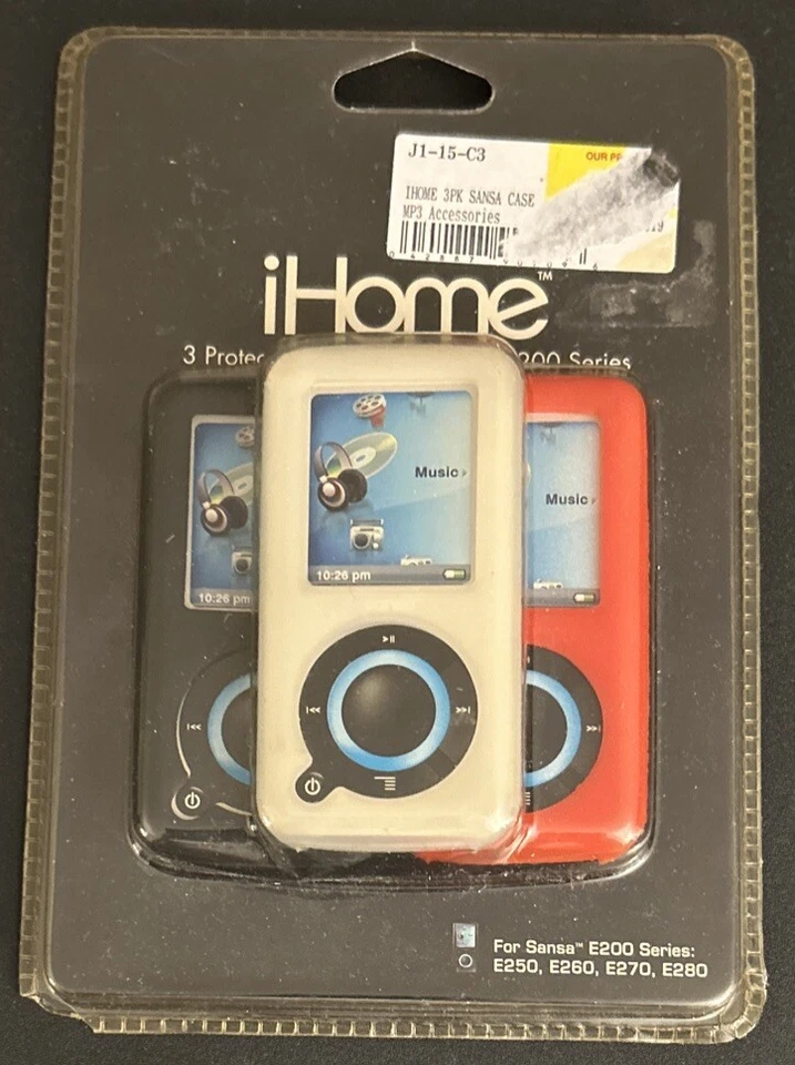 iHome 3 Protective Cases For Sansa E200 Series MP3 Player E250 E260 E270 E280 - Image 1 of 2