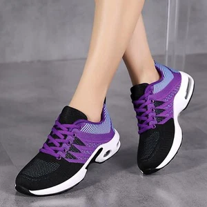 Sneaker da donna scarpe slip on casual stringate da lavoro antiscivolo scarpe da passeggio - Foto 1 di 29
