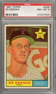 1961 Topps #248 PSA 8 Ed Keegan A's 248 - Image 1 of 2