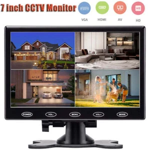 TOGUARD 7" Tragbarer CCTV-Monitor-Bildschirm FHD HDMI/VGA/AV für Raspberry Pi - Bild 1 von 8