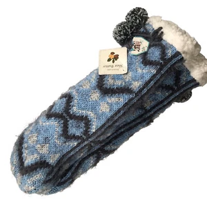 New MUK LUKS Womens Blue Cabin Socks with Shea Butter - Picture 1 of 11