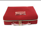 New Estee Lauder Cosmetic Makeup Bag Zipper Red Velvet Train Case