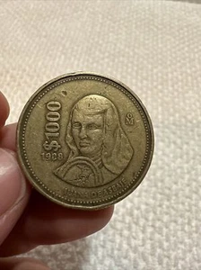 1988 1000 Pesos Juana De Asbaje 1988 Vintage Coin from Mexico - Picture 1 of 2