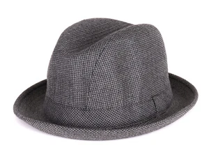 NWT BARBISIO HAT homburg fedora grey wool handcraft luxury Italy 60 7 3/8 XL - Picture 1 of 3