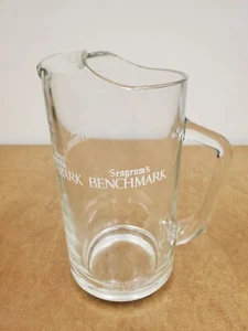 Vintage Seagram's Benchmark Straight Bourbon Whiskey Clear Glass Bar Jug Pitcher - Picture 1 of 6