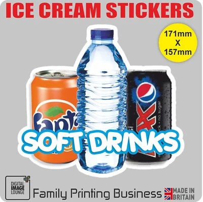 DIGITAL IMAGE LOUNGE ICE CREAM VAN Stickers - Cones - Tubs - Sundaes - Soft Drinks - SOFT DRINKS