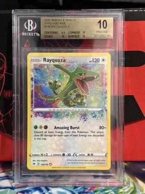 Pokémon Rayquaza Amazing Rare Card 138/185 Series BGS 10 Pristine Vivid Voltage - Image 1 of 2