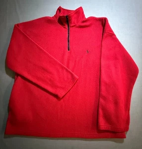 Sudadera De Colección Polo Ralph Lauren Hombres 2XL Roja 1/4 Cremallera Manga Larga Hecha en EE. UU. - Imagen 1 de 9