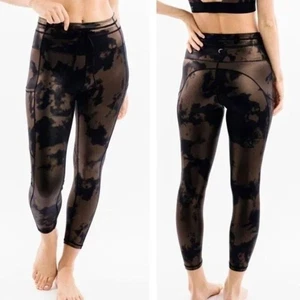 Zyia Bronze Hendrix Metallic Pocket Drawstring Luxe 8/10 Leggings - Picture 1 of 15