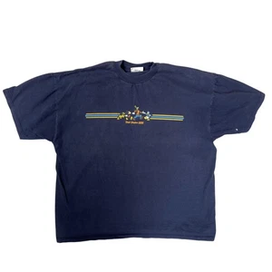Vintage Walt Disney World Magic Kingdom Shirt Mens XL Navy Mickey Goofy 2000 Y2K - Picture 1 of 18