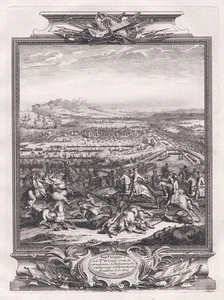 Batalla de Tolon Bataille du Cap Sicie Seeschlacht bei Toulon engraving 1760 - Bild 1 von 1