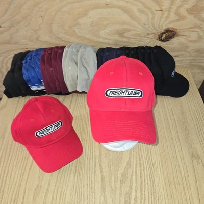 Vtg Freightliner Semi Trucks Hat Easy Care Red & White Embroidered Logo Cap - Image 1 of 4