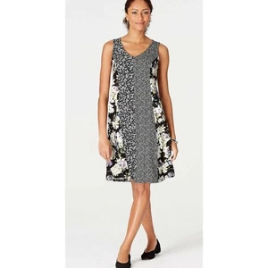 J Jill Kleid Ditsy Floral Mixed Media Größe 3X bequemes Etuikleid Wearever Damen - Bild 1 von 12