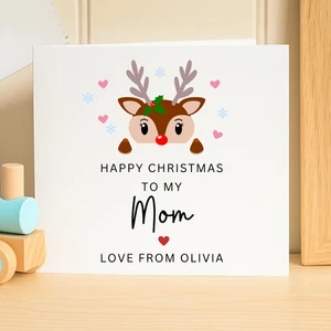 Mum Christmas Card-Personalised Christmas Card-Christmas Card For Mum Mummy 6x6 - Picture 1 of 2
