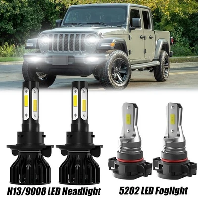 Kit de faros antiniebla de haz alto/bajo LED para Jeep Gladiator 2020-2025 Foto 1 de 4