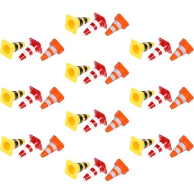  30 Pcs Toy Roadblock Mini Signs Toys Small Cones for Kids Traffic - Imagen 1 de 4