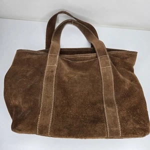 Vintage Y2K Banana Republic Leder Wildleder Handtasche Cognac Braun Damen Schultertasche Tasche - Bild 1 von 19