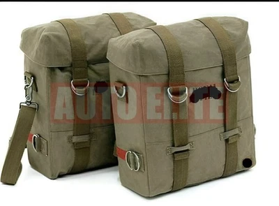 Military Pannier Bag set For Royal Enfield Bullet-Classic - Reborn 350cc 500cc Foto 1 de 4