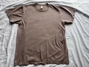 Camisa American Apparel Marrón Mediana Sostenible 100% Algodón Orgánico Indie Sleaze - Imagen 1 de 7