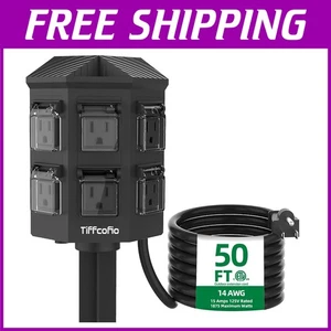 Robust 50 FT Outdoor Extension Cord with Overload Protection & Waterproof Design - Picture 1 of 9