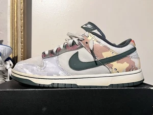 Nike Dunk Low SE Sail Multi Camo Verde Arancione 2021 Uomo Taglia 10 Usate Beat - Foto 1 di 9