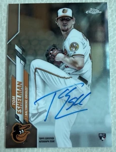 2020 Topps Chrome TOM ESHELMAN RC Rookie su scheda Auto RA-TE! Baltimore Orioles - Foto 1 di 2