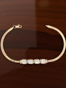 NACHLASS MASSIV 14K GELBGOLD ITALIENISCHER AQUAMARIN ? 6,75" ARMBAND #8086 - Bild 1 von 6