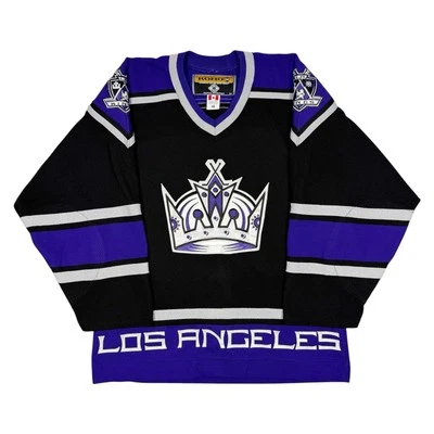 Camiseta deportiva de colección rara nueva sin etiquetas NHL Los Angeles Kings púrpura Koho auténtica sobre hielo talla 48 Foto 1 de 4