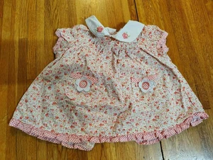 Vintage Peter Rabbit rosa Blumen Kleid Baby Mädchen 0 bis 3 Monate - Bild 1 von 6