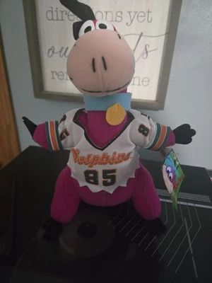 Dinosaurio de peluche Picapiedra NFL Miami Dolphins #85 1994 Play By Play de colección Foto 1 de 4