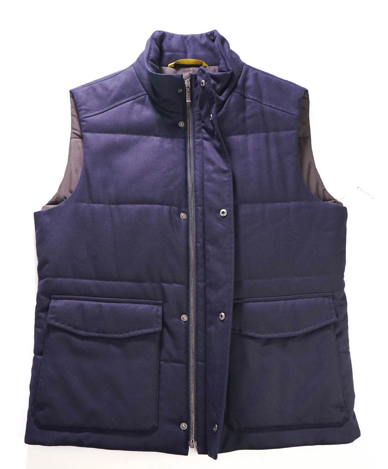 $1,395 Canali Solid Navy Wool Vest 40US (50EU) L - Image 1 of 4