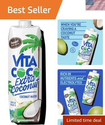Delicious Coconut Water with Fresh Puree - 33.8 Fl Oz for Ultimate Hydration - Image 1 of 4