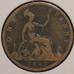 British Penny - 1887 - Victoria Young Head - Picture 1 of 2