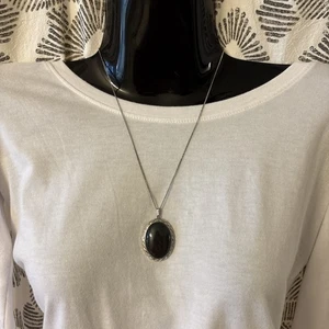 Sterling Silber Vintage Blutstein Anhänger an 18 Zoll Kette Halskette - Bild 1 von 5