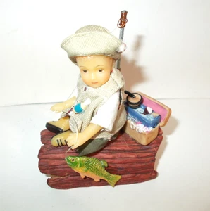 2001 Marie Osmond FINE COLLECTIBLES Gone Fishin 4" Little Me Figur, Neu in Box - Bild 1 von 9