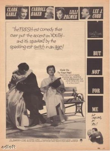 Anuncio promocional de película de Clark Gable de 1959 ""But Not For Me - Imagen 1 de 1