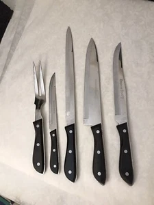 Kaiser Stahl Haushalt 5 Stück Messer Set Edelstahl Holzgriffe Full Tang Japan - Bild 1 von 8