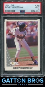 1990 Leaf #160 Rickey Henderson PSA 9 MINT